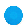 A circular blue adhesive patch used for sensor fixing.