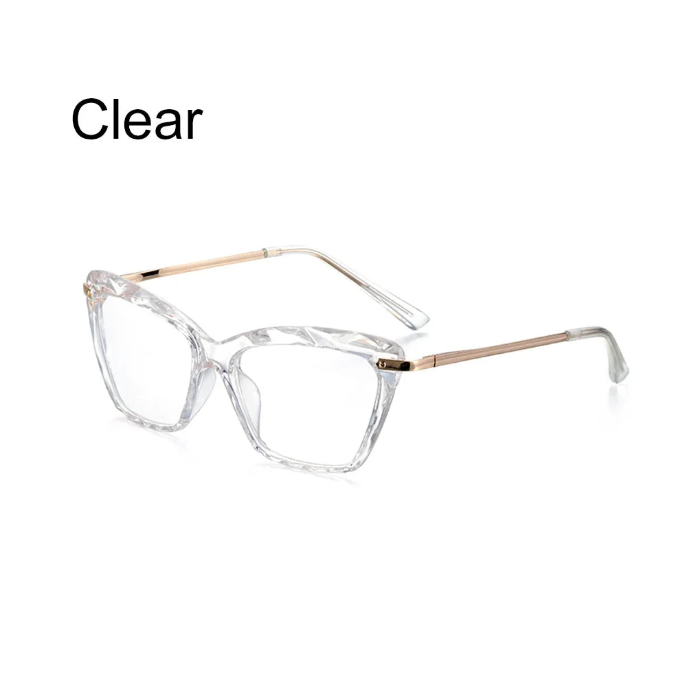 Vintage Cat-Eye Eyeglass Frames with Faceted Crystal Details