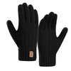 A pair of black Ultra Warm Touchscreen Fleece Winter Gloves for men.