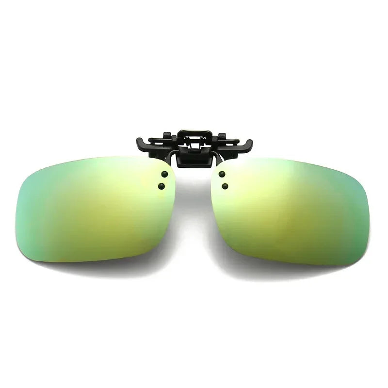 Pair of black UV400 polarized driving sunglasses with light green lenses