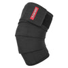 Black high-compression knee wraps for weightlifting and squats