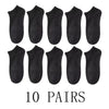 Ten pairs of black comfort fit ankle socks arranged in a grid.