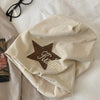 Embroidered Star-Patch Beanie Hat