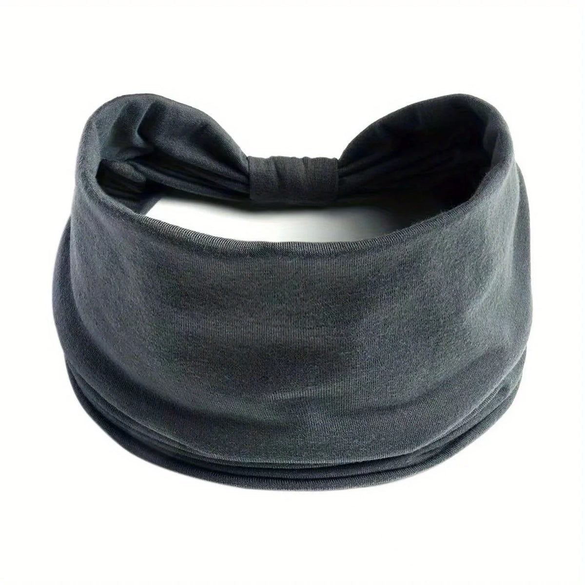 Diadema ancha y elástica gris oscuro para el cabello y deportes.