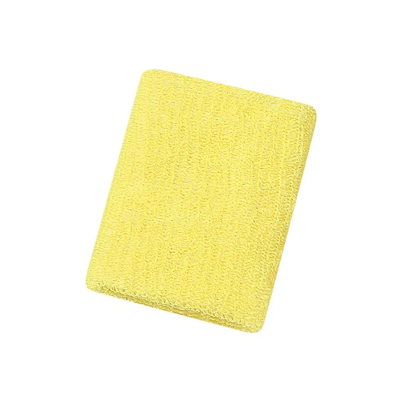 A yellow multi-sport breathable wristband for activewear.