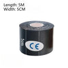 Roll of black kinesiology tape with CE certification mark and dimensions listed as 5M length and 5CM width