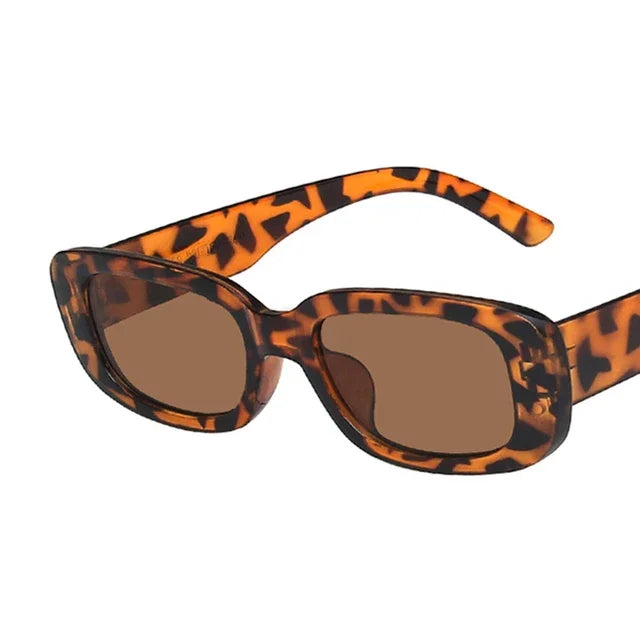 Retro Rectangle Sunglasses with UV400 Protection