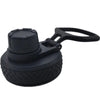 Black leakproof silicone lid with a clamp mechanism for bottles
