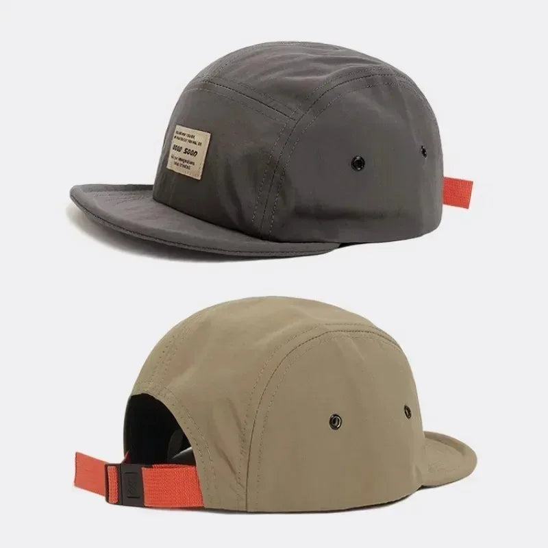 Quick-Dry 5-Panel Baseball Cap with Adjustable Strap