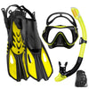 Premium 3-in-1 Snorkeling Set with Panoramic Mask, Dry Snorkel, and Adjustable Fins