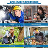 Vier Panels zeigen verschiedene Anwendungen von Schutzhandschuhen mit Level 5 Schnittfestigkeit, z.B. für Montage und Fertigu