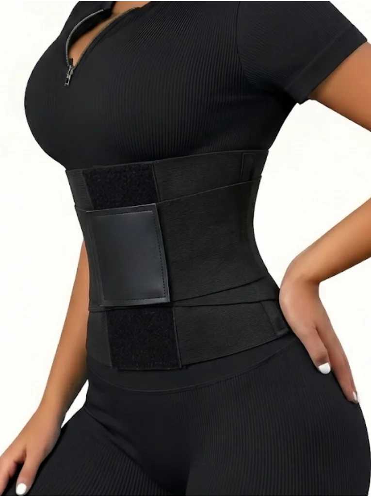 Leopard Print Waist Trainer with Double Belt Closure