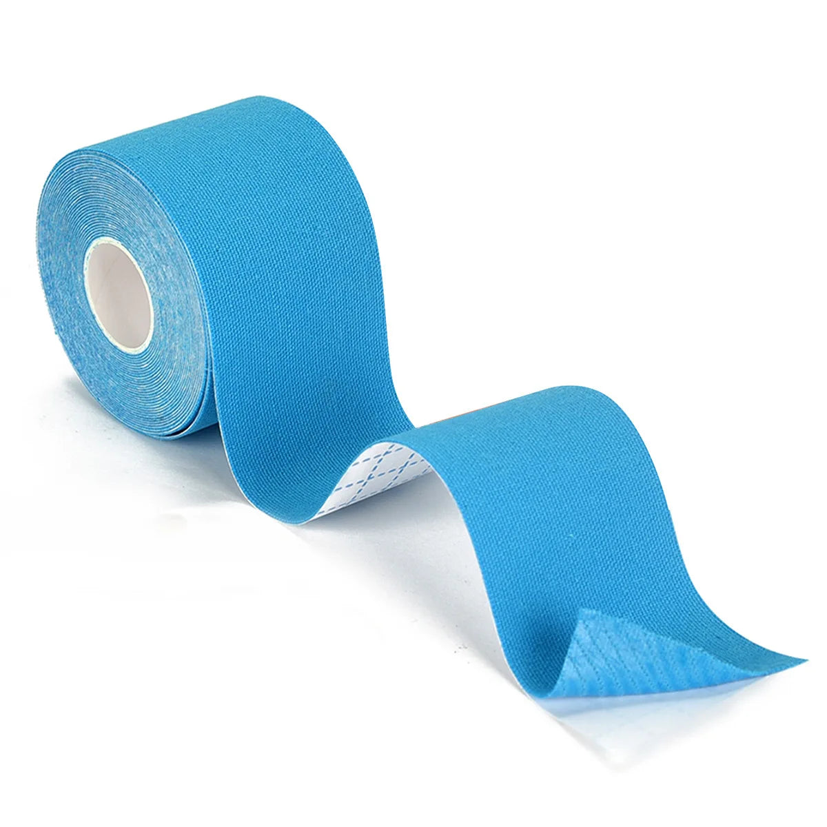 Roll of light blue wrinkle smoothing tape for face and skin