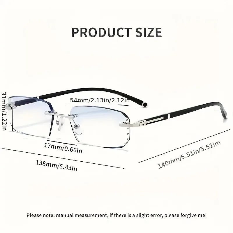 Rimless Reading Glasses, 2-Pack