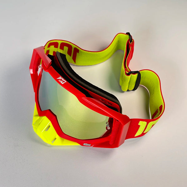 Classic Red Motorcycle Goggles with HD Lens