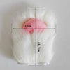Gants en peluche rose à moitié patte de chat avec bordure de fourrure blanche et lignes de mesure