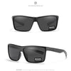 Black KDear polarized rectangle sunglasses shown against a white background.