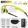 Yellowblack Victgoal photochromic sports sunglasses with UV400 protection and accessories