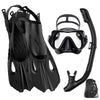 Premium 3-in-1 Snorkeling Set with Panoramic Mask, Dry Snorkel, and Adjustable Fins