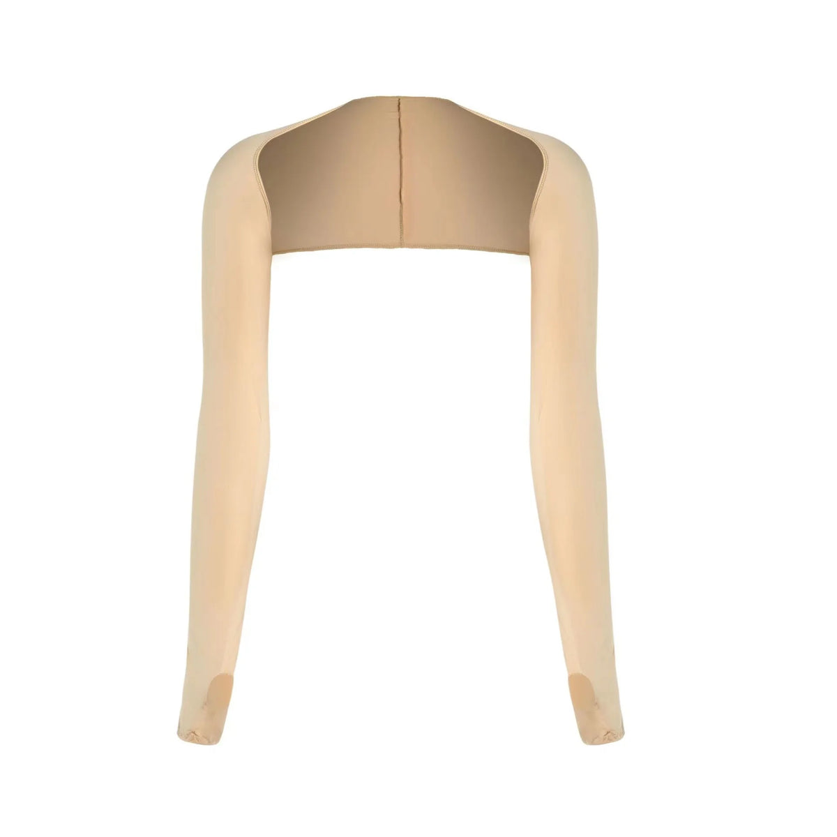 Ein Paar beige UV-Schutz-Kühl-Armschläuche für Outdoor-Aktivitäten.