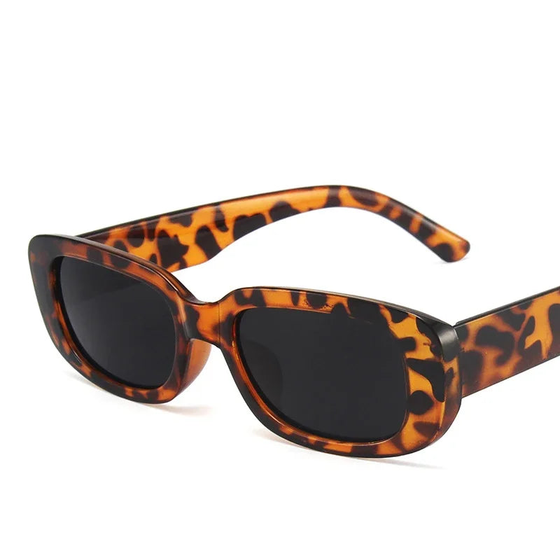 Retro Rectangle Sunglasses with UV400 Protection