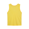 A yellow sleeveless soccer training vest.