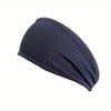 Una diadema deportiva azul oscuro mostrada de lado.