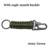 Army Green eagle mouth buckle multi-tool keychain with braided cord