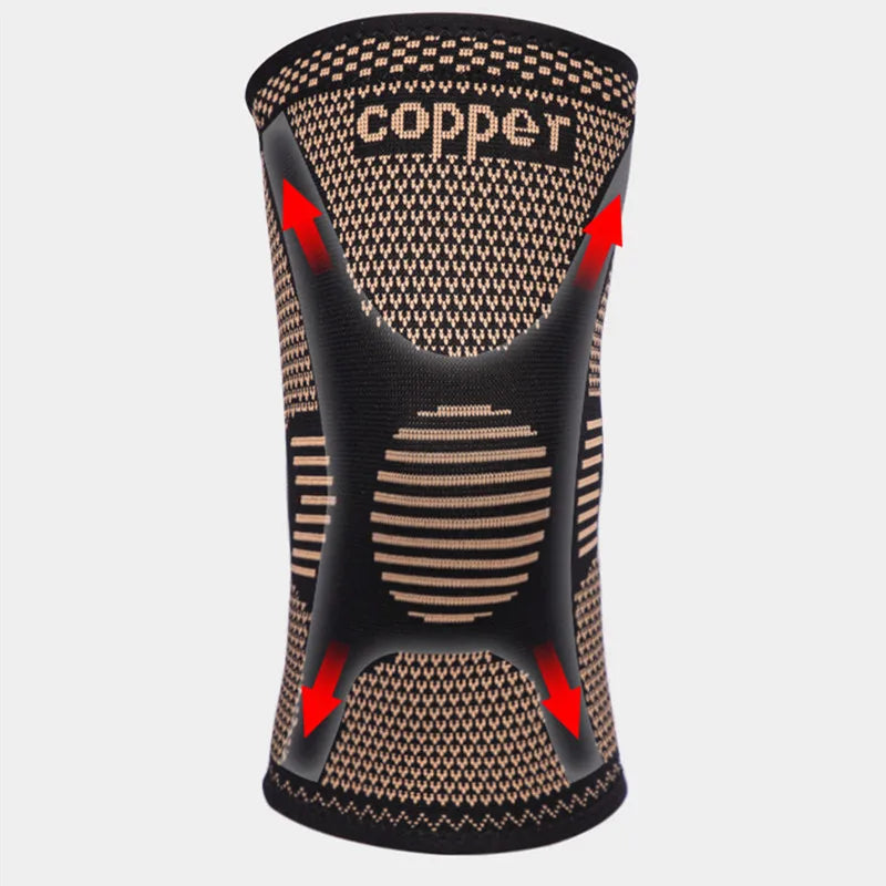 Copper Fiber Compression Knee Sleeve for Sports Support