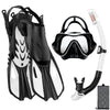 Premium 3-in-1 Snorkeling Set with Panoramic Mask, Dry Snorkel, and Adjustable Fins