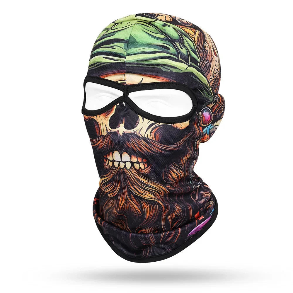 Skull Print Full Face Balaclava for Motorcycle & Outdoor Sports