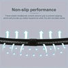 Black elastic hair ties with silicone grips shown under dripping water to demonstrate non-slip performance