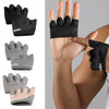 A collection of ergonomic anti-slip gym lifting gloves in black, gray, and pink shown from different angles.