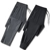 Black men's ice silk performance pants shown flat lay with a folded version