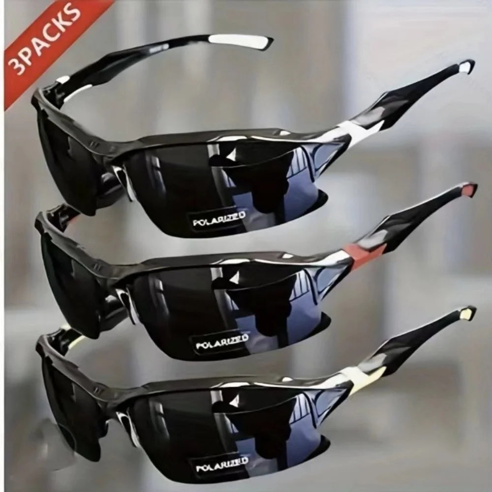 Polarized Half-Frame Sport Sunglasses with Anti-Glare Lenses