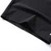 Black men's quick dry jogging shorts folded and laid flat