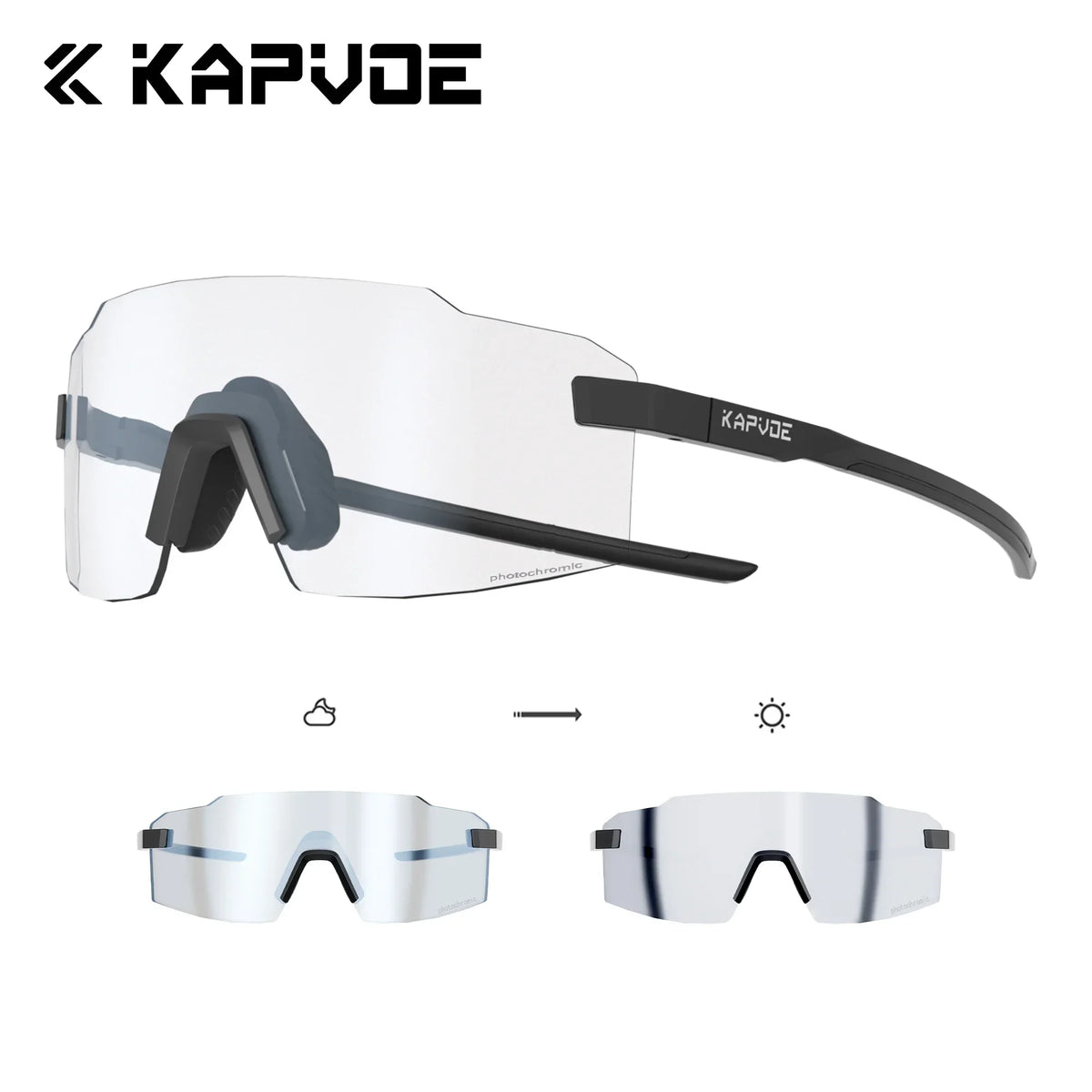 TR90 Photochromic Running Sunglasses with UV400 Protection