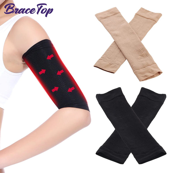 Schwarz-beige Armkompressionsärmel für Fitness