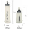 A comparison of a 500ml and 250ml AZELA running silicone water bottle.