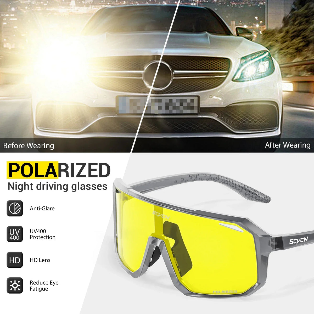 Oversized UV400 Sports Sunglasses for Men