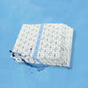 A sheet of invisible leg lifting patches is partially submerged in water on a light blue background.