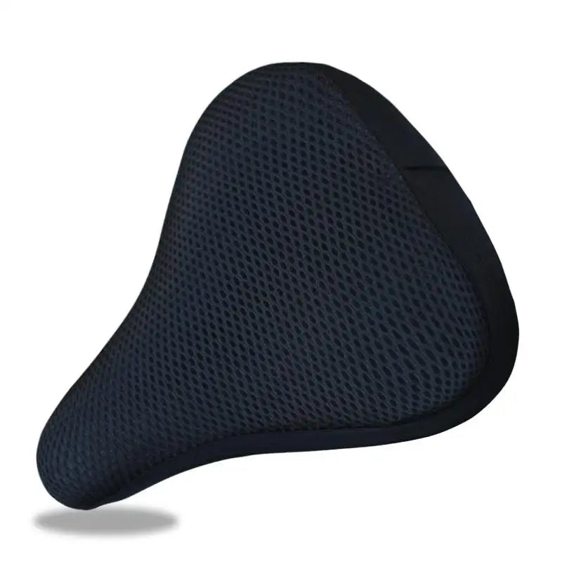 A black breathable 3D mesh bicycle saddle cushion.