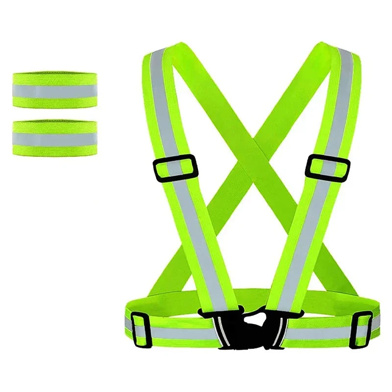 Adjustable Reflective Safety Vest for Night Running and Cycling