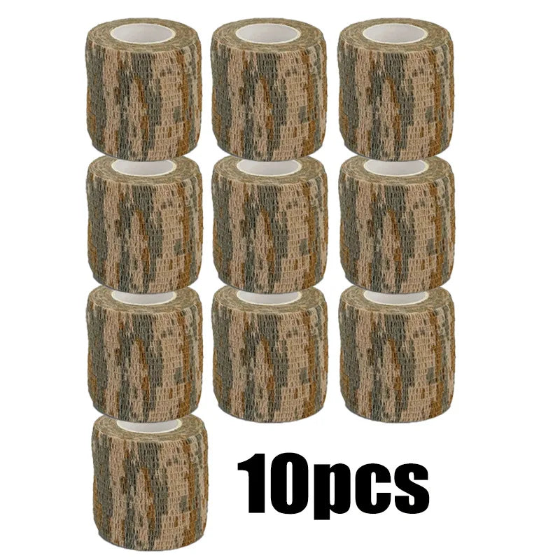 Diez rollos de vendas elásticas de camuflaje para deportes y caza