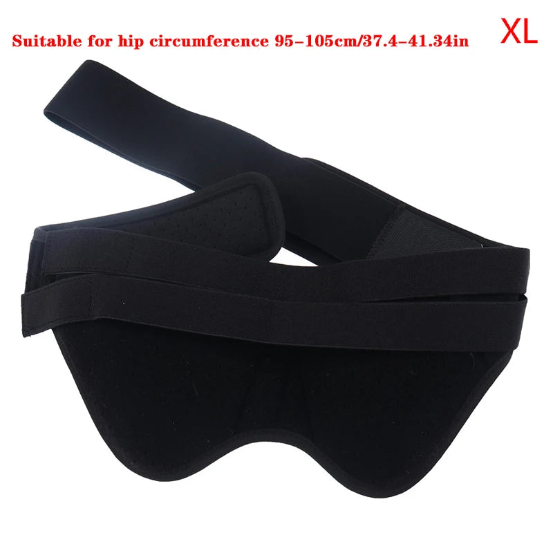Black inguinal hernia support belt suitable for hip circumference 95-105cm.