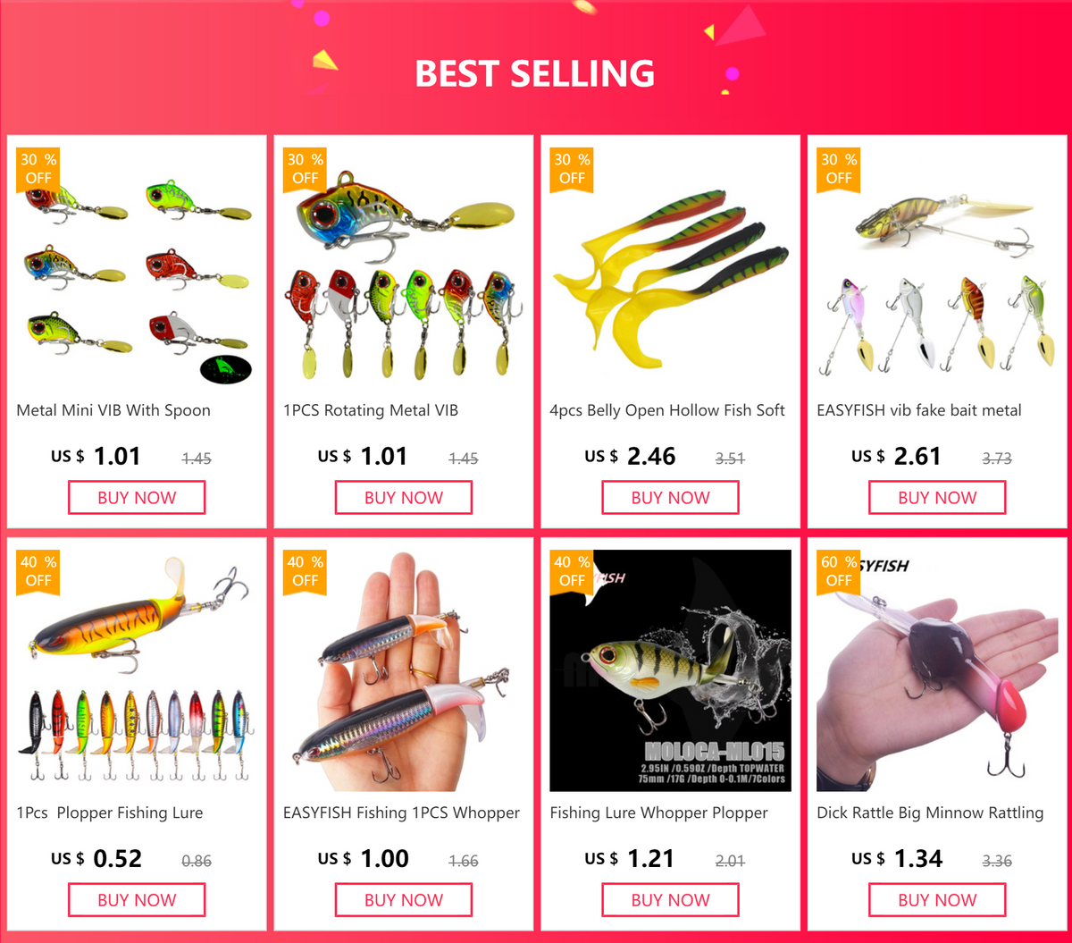 Metal Spinner Fishing Lure Kit (30 Pieces)