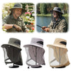 Mosquito Net Sun Hat with Wide Brim and Adjustable Chin Strap