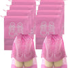 Pink reusable non-woven shoe storage bags with white outline of sneakers
