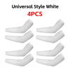 Four universal style white fingerless arm sleeves for UV protection and warmth