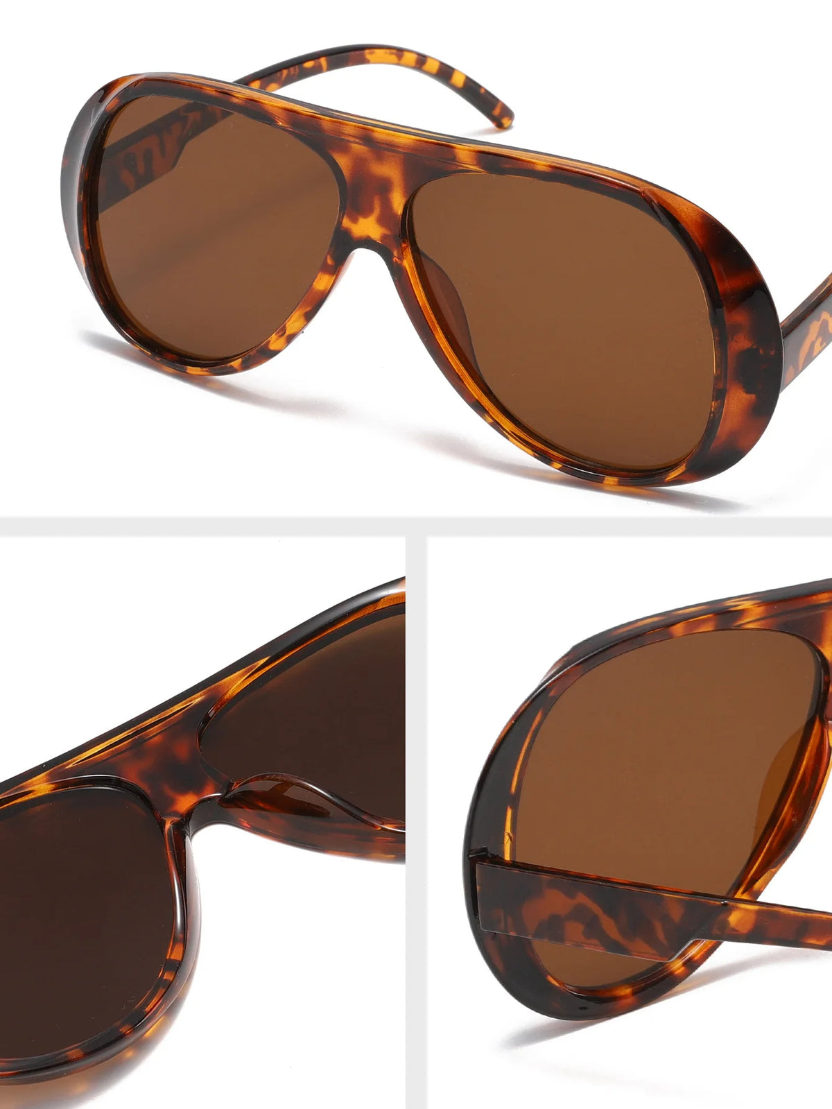 Vintage Oversized Pilot Sunglasses with UV400 Protection